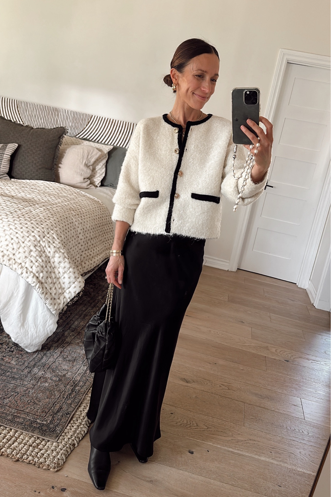 Black and ivory holiday look 
Both pieces run true to size 

#LTKHoliday #LTKOver40