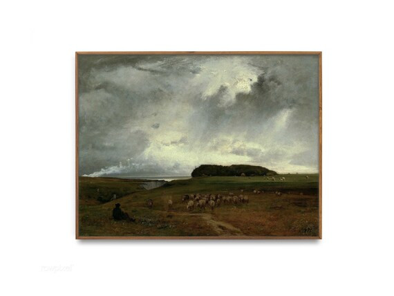 Vintage Digital Landscape PaintingPrintable ArtMoody | Etsy | Etsy (US)