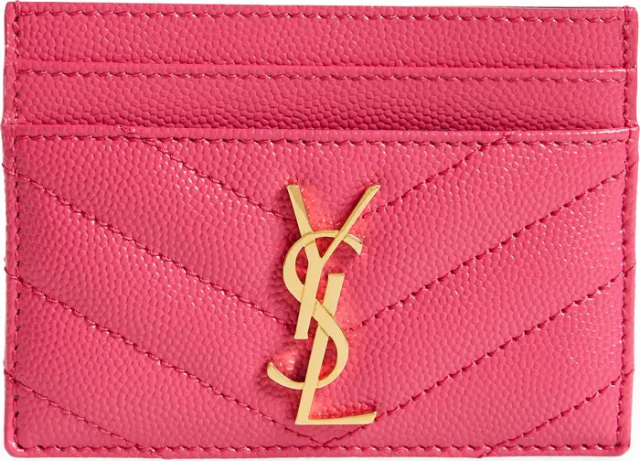 Monogram Quilted Leather Credit Card Case | Nordstrom
