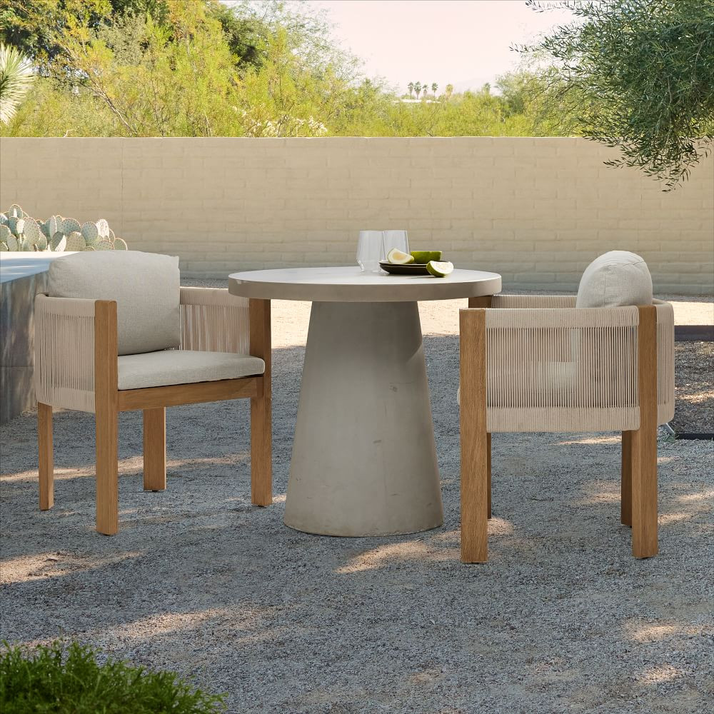 Outdoor Pedestal Bistro Table (32"&ndash;60") &amp; Porto Chairs Set | West Elm (US)