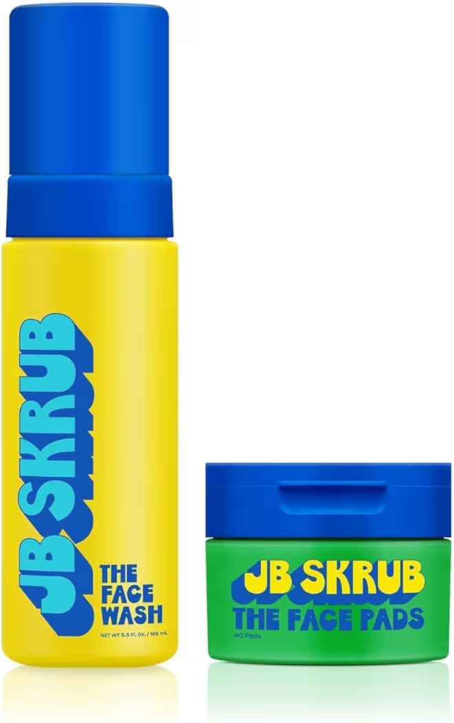 JB SKRUB The Face Duo Set – Gentle Foaming Face Wash (5 fl. oz) & Exfoliating Acne Pads (40 Cou... | Amazon (US)