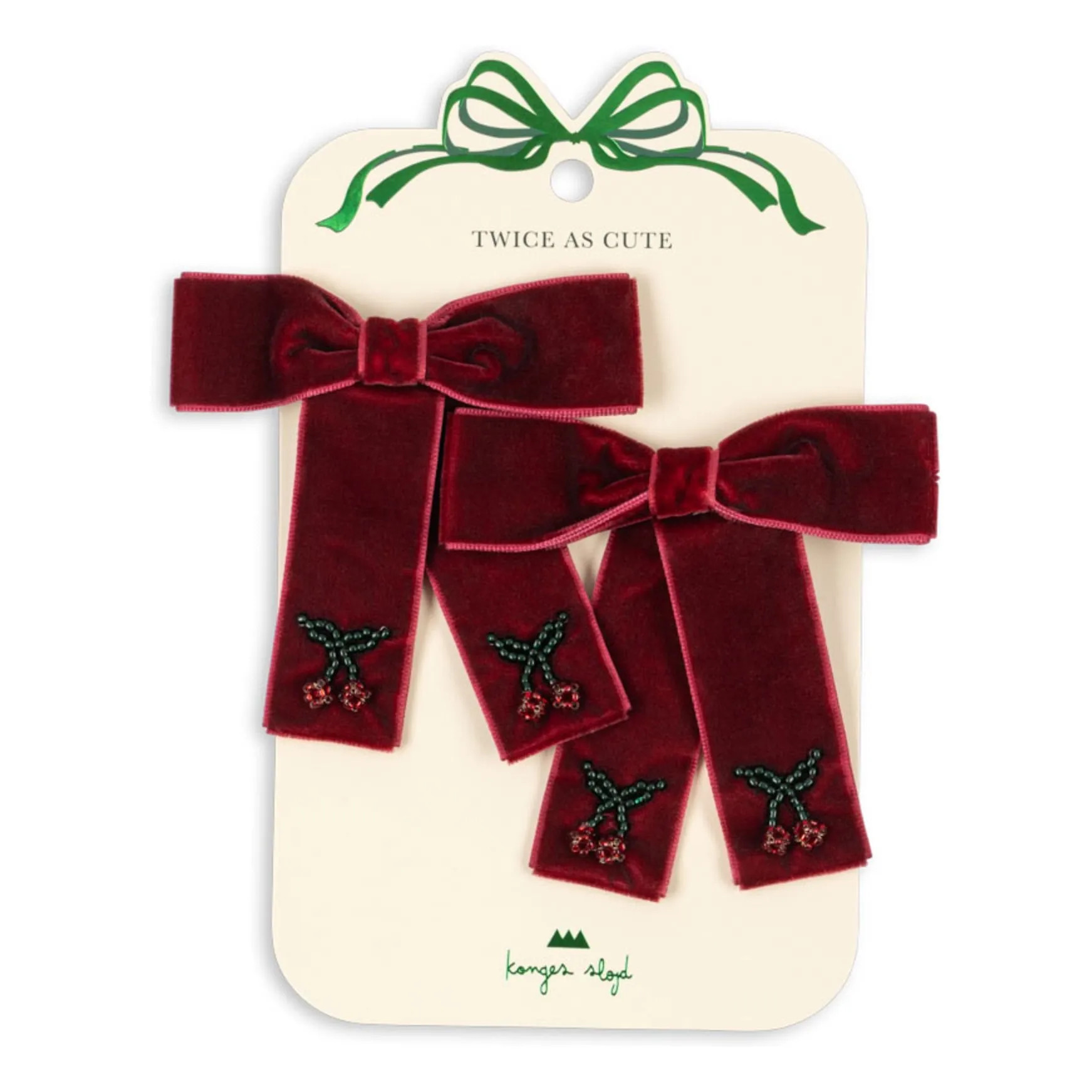 Set of 2 Juliette Nœuds hair clips | Burgundy | Smallable