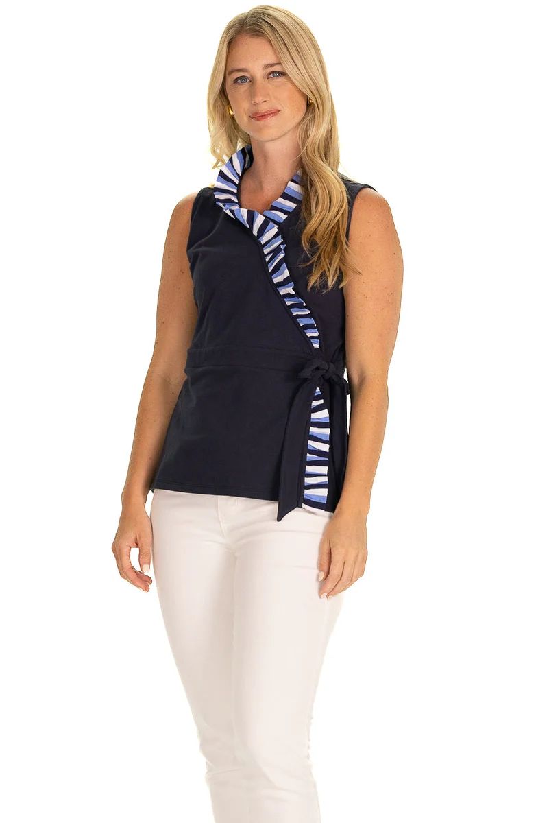 The Coldwater Top in Navy with Ombre Stripe | Duffield Lane