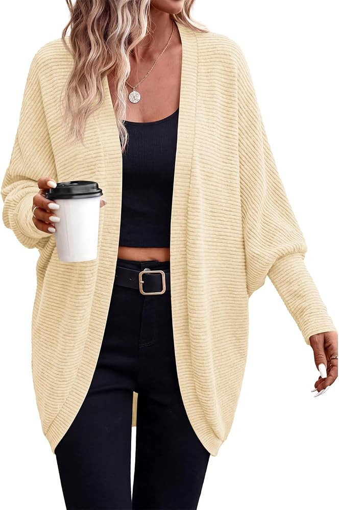 PRETTYGARDEN Batwing Long Sleeve Lightweight Cardigan Sweaters for Women | Amazon (US)