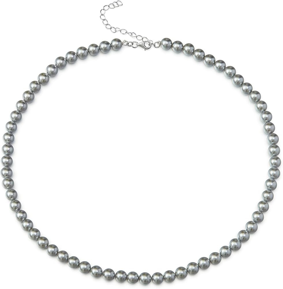 EVER FAITH Pearl Choker Necklace, Sterling Silver Round Simulated Pearl Elegant Wedding Necklace ... | Amazon (US)