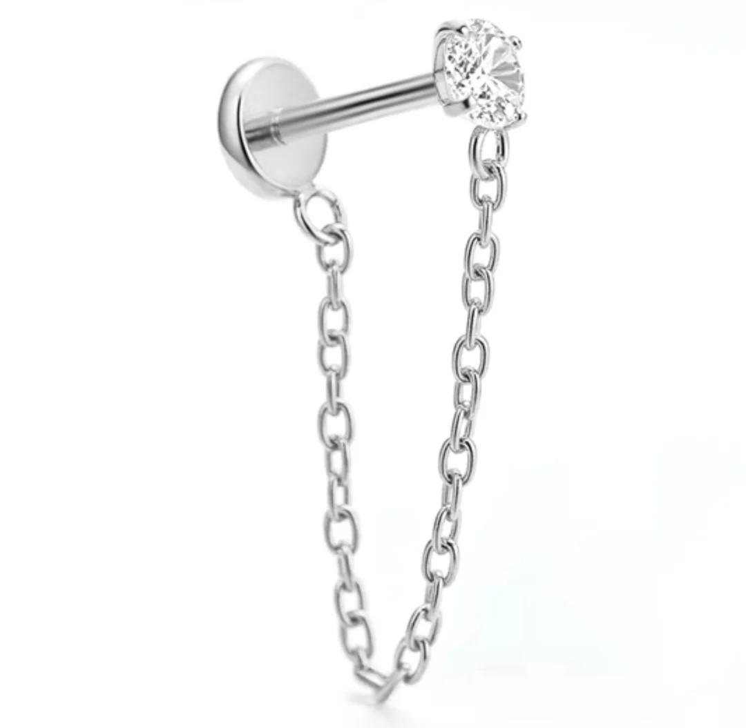 Sassy Chain Flat Back Stud | Pierced by Ash Design