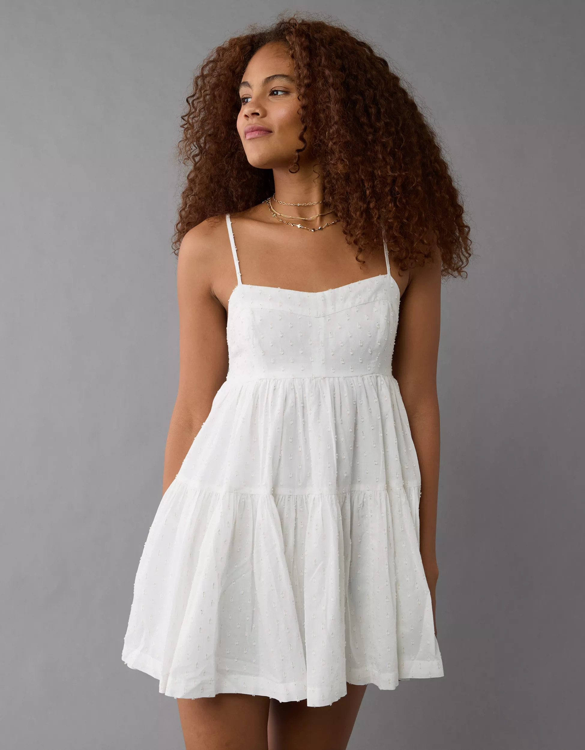 AE Tiered Babydoll Mini Dress | American Eagle Outfitters (US & CA)