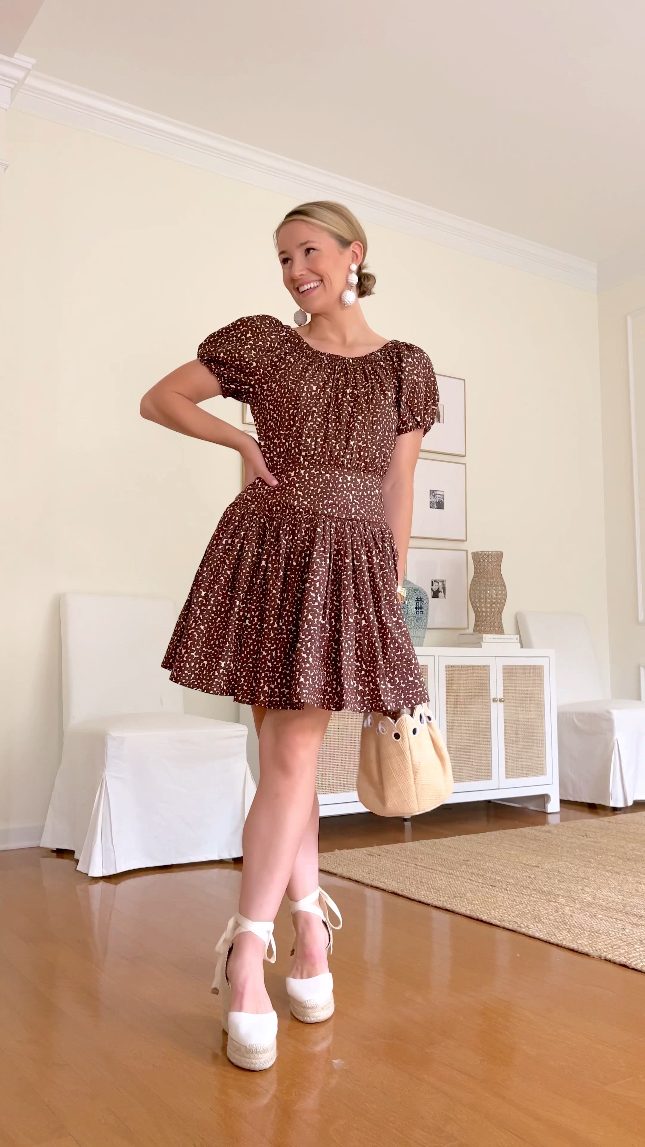 Ruffle-collar mini dress in cotton … curated on LTK