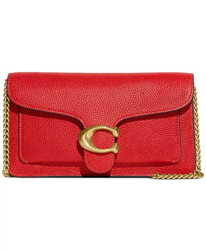 COACH Polished Pebble Leather Tabby Chain Clutch & Reviews - Handbags & Accessories - Macy's | Macys (US)