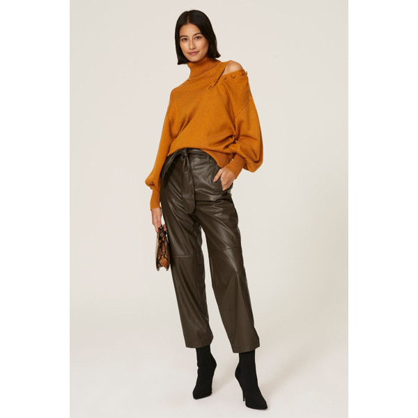 Marissa Webb Collective Tie Front Faux Leather Pants green | Rent the Runway