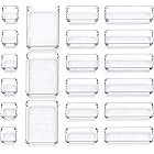 InnoGear Set of 21 Desk Drawer Organiser Trays with 4-Size Clear Plastic Storage Boxes Divider Ma... | Amazon (UK)
