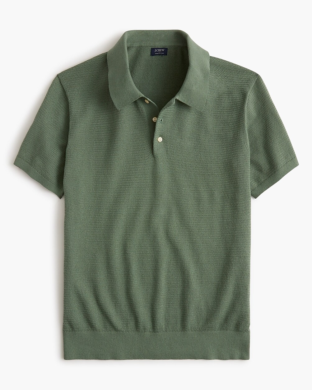 Basketweave cotton sweater-polo | J.Crew Factory