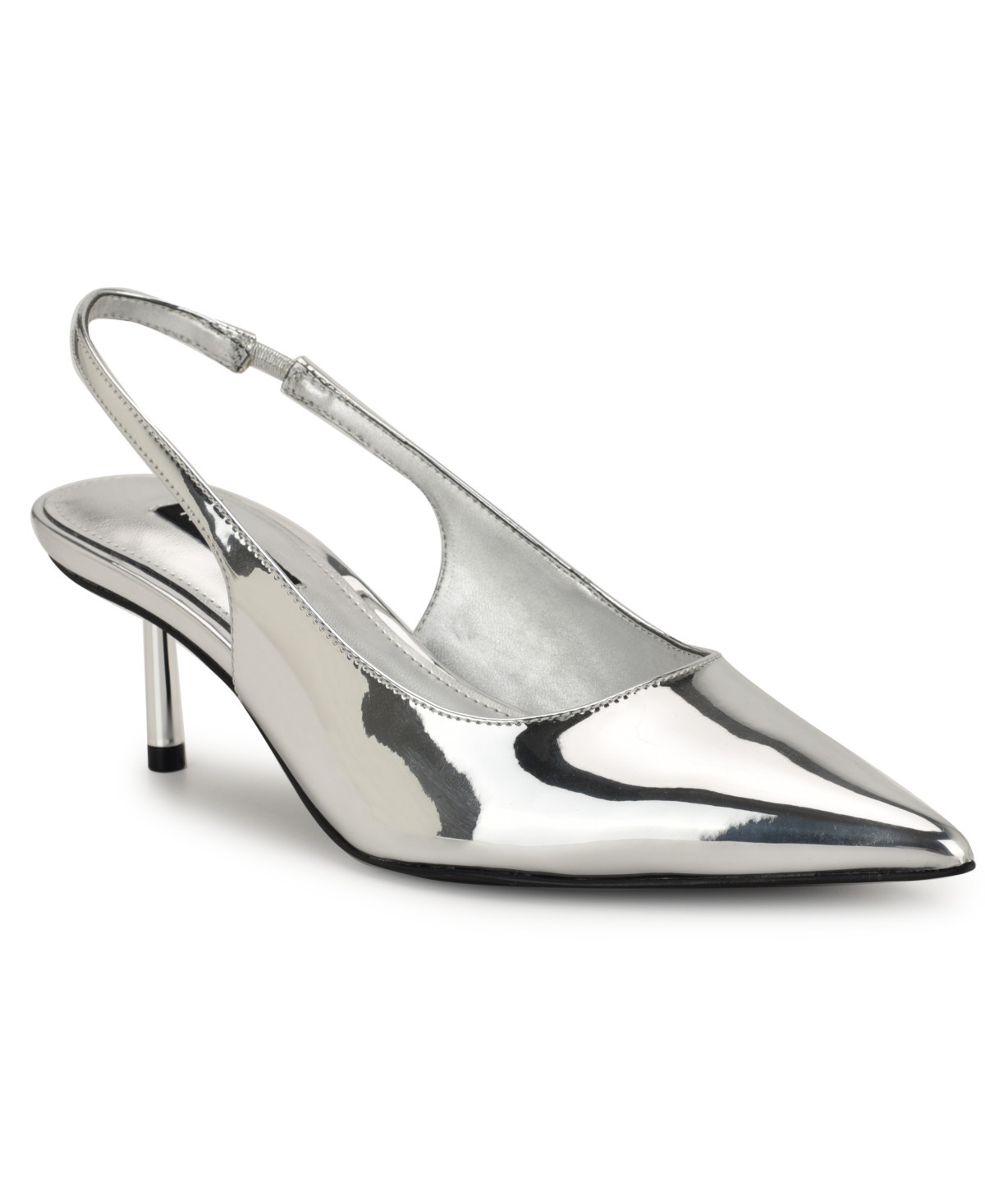 Nine West Women's Hunny Pointy Toe Slingback Pumps - Silver Mirror Metallic | Macy's