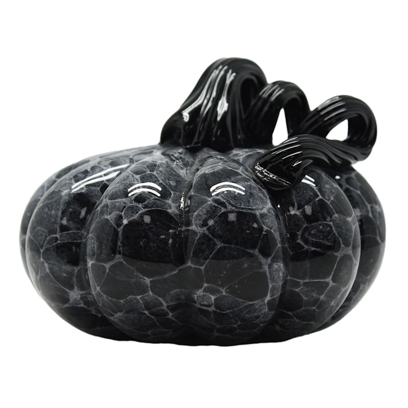 Southern Gothic Smoke Swirls Glass Pumpkin, 5.3" | At Home