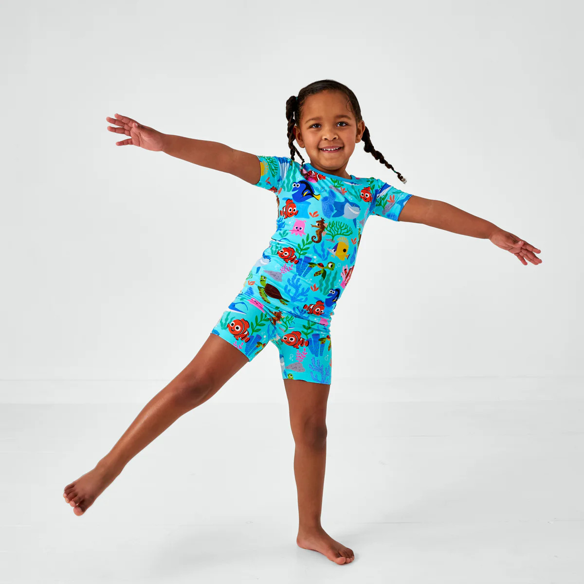 Disney Nemo's Reef Two-Piece Short Sleeve & Shorts Pajama Set | Little Sleepies