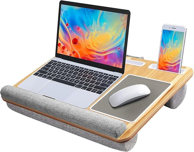 HUANUO Lap Desk - Fits up to 17 inches Laptop Desk, Built in Mouse Pad & Wrist Pad for Notebook, ... | Amazon (US)