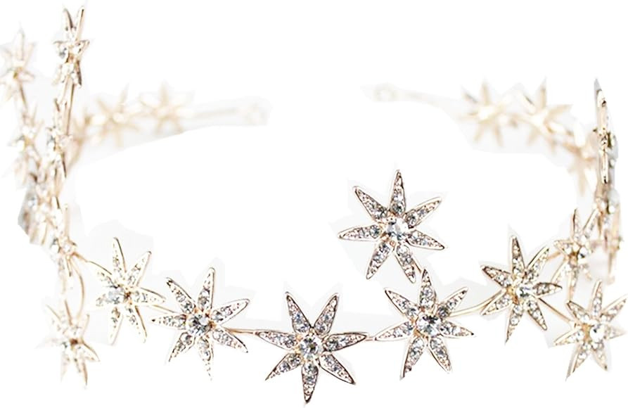 Wiipu Romantic Star Crystal Rhinestone Tiara Bridal Hair Accessories (A1717) | Amazon (US)
