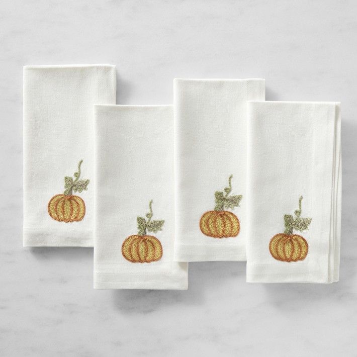 Harvest Embroidery Napkins | Williams-Sonoma