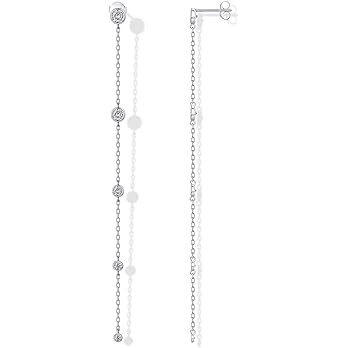 PAVOI 14K Gold Plated 925 Sterling Silver Posts Station Linear Dangle Earrings for Women | Simula... | Amazon (US)