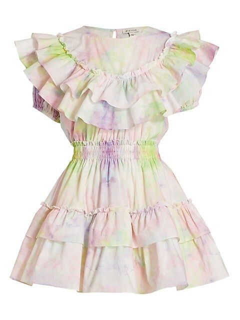 Tie-Dye Ruffle Cotton Minidress | Saks Fifth Avenue