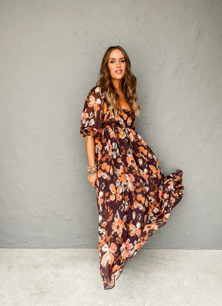 Felicity Floral Square Neck Maxi Dress | Ruthie Grace