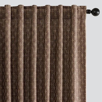 Click for more info about MIULEE Decorative Back Tab Linen Curtains with Geometric Pattern for Living Room Bedroom Farmhous...