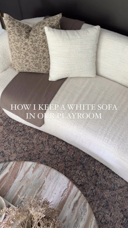 How I keep a white sofa in our playroom (or any light furniture in our home!) this spray is a MUST HAVE!!! It works on all fabrics, is non toxic, water based, and doesn’t change the look or feel of your fabric AT ALL. I love using on all of our shoes and outdoor furniture too!! 

#LTKVideo #LTKHome #LTKFamily