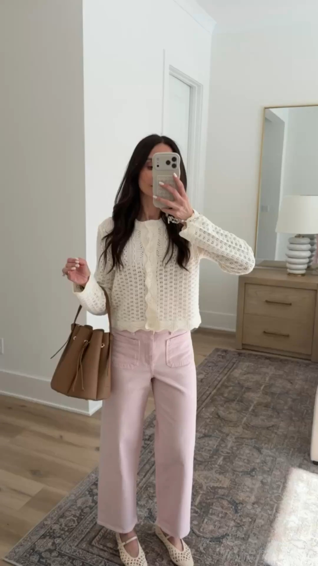 Target 30% off select women's clothing, cardigan snd pink jeans are on sale. 
Gorgeous crochet cardigan from Target, pink jeans, cute outfit, spring style, bucket bag, annabrstyle

#LTKOver40 #LTKSaleAlert
