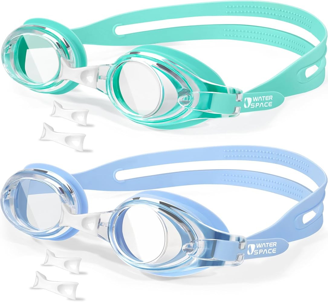 Kids Goggles, 2 Pack Swim Goggles for Kids Boys Girls Toddler Age 3-15, Clear View Anti-fog UV Pr... | Amazon (US)