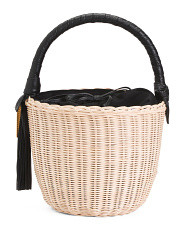 Rattan Drawstring Bucket Basket | TJ Maxx