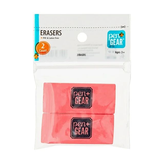 Pen+Gear Pink Block Erasers, 2 Count | Walmart (US)