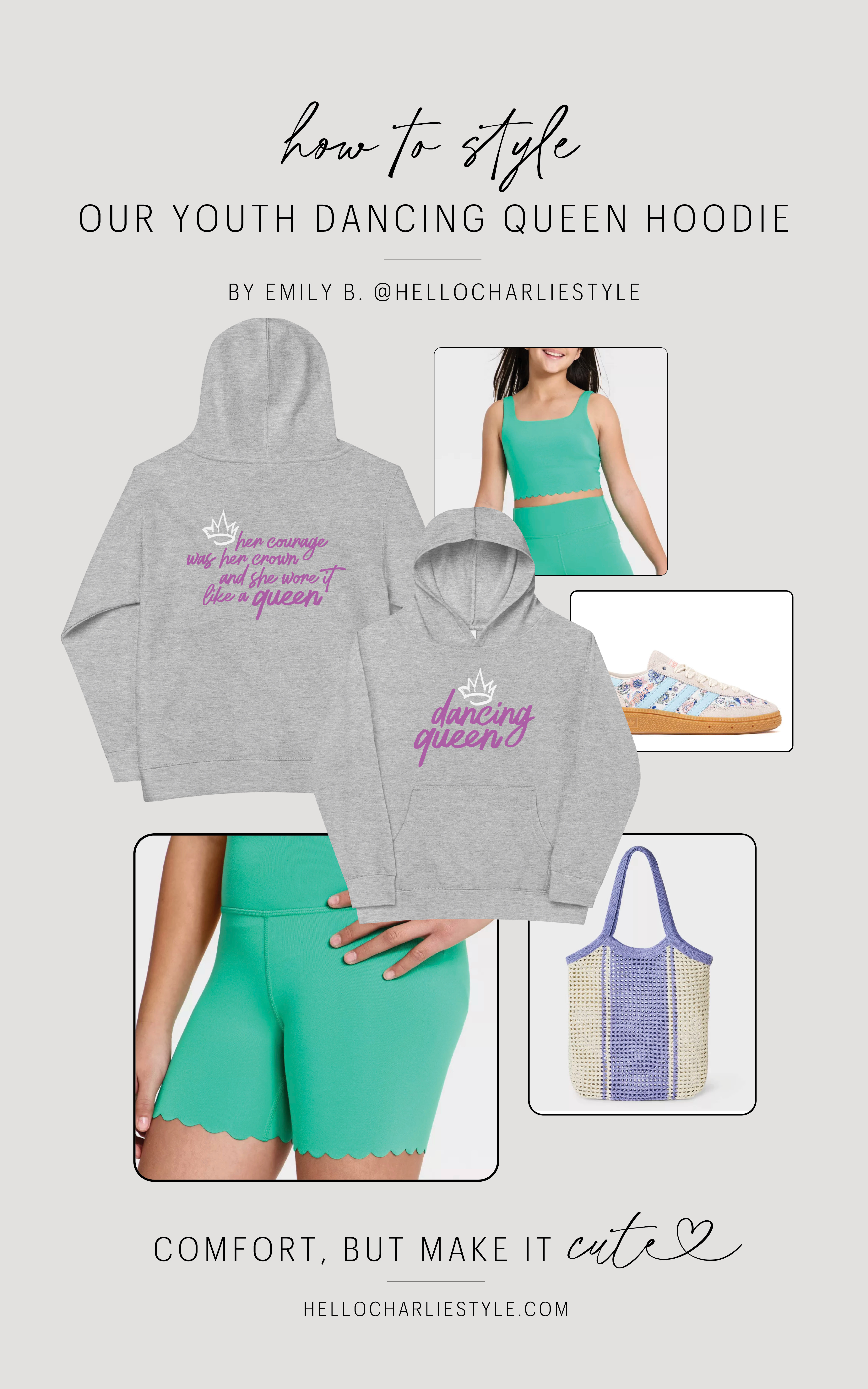 For the girls who were born to shine 👑💜

Here’s how to style our youth “Dancing Queen” hoodie for practice days, competition weekends, and studio warm-ups. Pair it with a bright matching set, fun sneakers, and a cute bag for a confident, comfy dance girl look.

Perfect for:
• Youth dance competition outfits
• Ballet & hip hop practice looks
• Studio warm-ups
• Dance team outfit ideas
• Gifts for young dancers

Hello Charlie Style creates trendy, empowering dancewear for girls who move with confidence ✨

#DanceGirl #DancingQueen #DanceOutfit #YouthDance #DanceCompetition #HelloCharlieStyle 

 #LTKootd #LTKActive #LTKKids