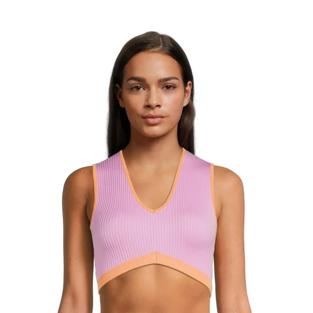 No Boundaries Juniors' Seamless Retro Plunge Bralette, Sizes to 3XL | Walmart (US)