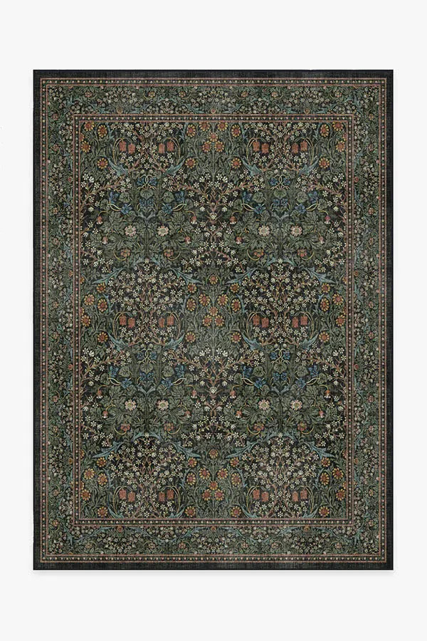 Morris & Co. Blackthorn Forest Green Rug | Ruggable