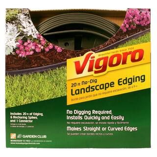 Vigoro 20 ft. No-Dig Landscape Plastic Edging Kit 3001-20HD-6 | The Home Depot