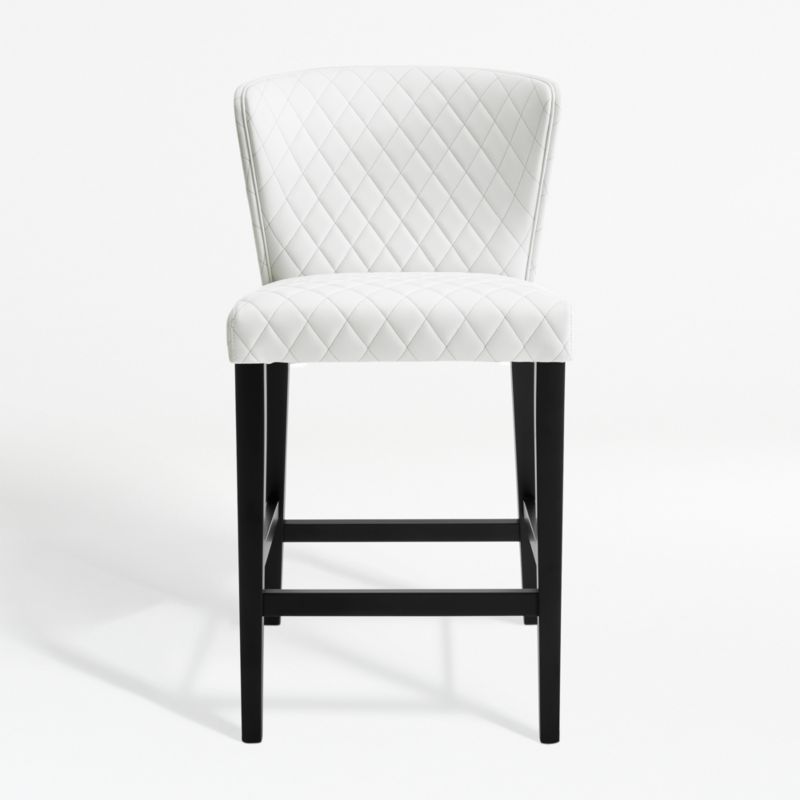 Curran Quilted Oyster Counter Stool + Reviews | Crate & Barrel | Crate & Barrel