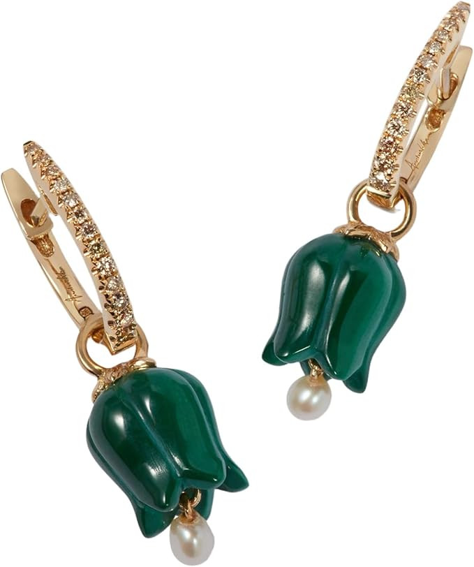 Amazon.com: Tulip Malachite Drop Earrings, 18ct Yellow Gold : Clothing, Shoes & Jewelry | Amazon (US)