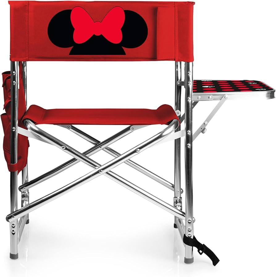 Picnic Time Disney Minnie Mouse Sports Chair With Side Table, Beach Chair, Camp Chair For Adults,... | Amazon (US)