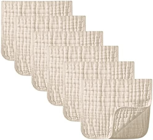Yoofoss Muslin Burp Cloths 6 Pack Baby Washcloths Large 20''X10'' 100% Cotton 6 Layers Super Soft... | Amazon (US)