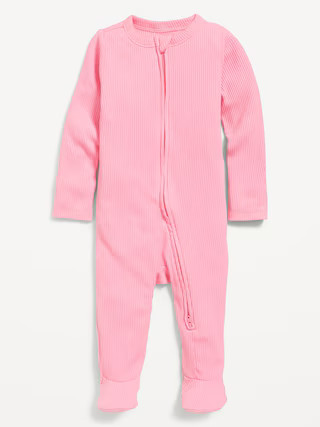 Ribbed 2-Way-Zip Sleep &amp;amp; Play Footed One-Piece for Baby | Old Navy (US)