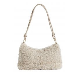 Double String Soft Lambswool Shoulder Bag in Oatmeal | Chicwish