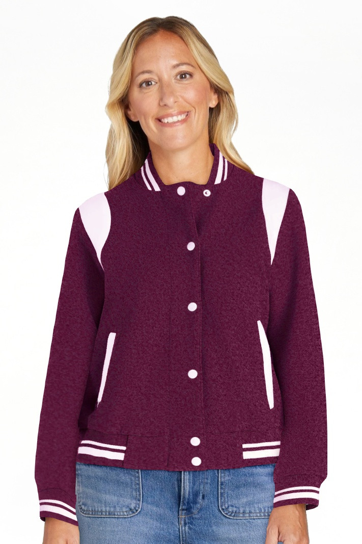 Free Assembly Women's and Women's Plus Faux Wool Varsity Jacket, Sizes XS-4X | Walmart (US)