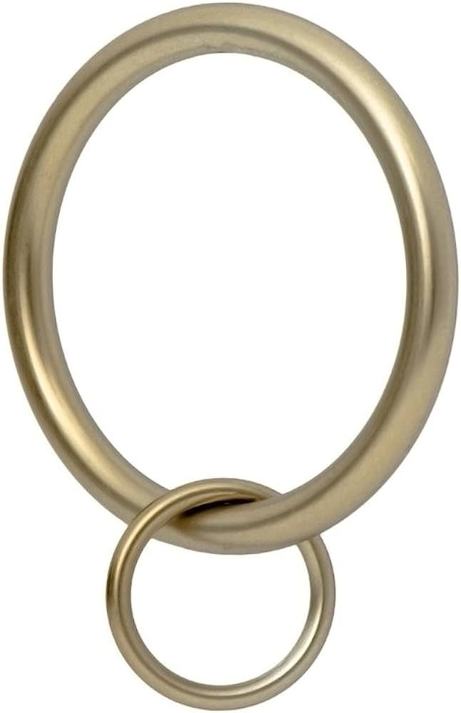 Ivilon Drapery Eyelet Curtain Rings - 1.7" Ring Loop for Hook Pins, Set of 14 - Warm Gold | Amazon (US)