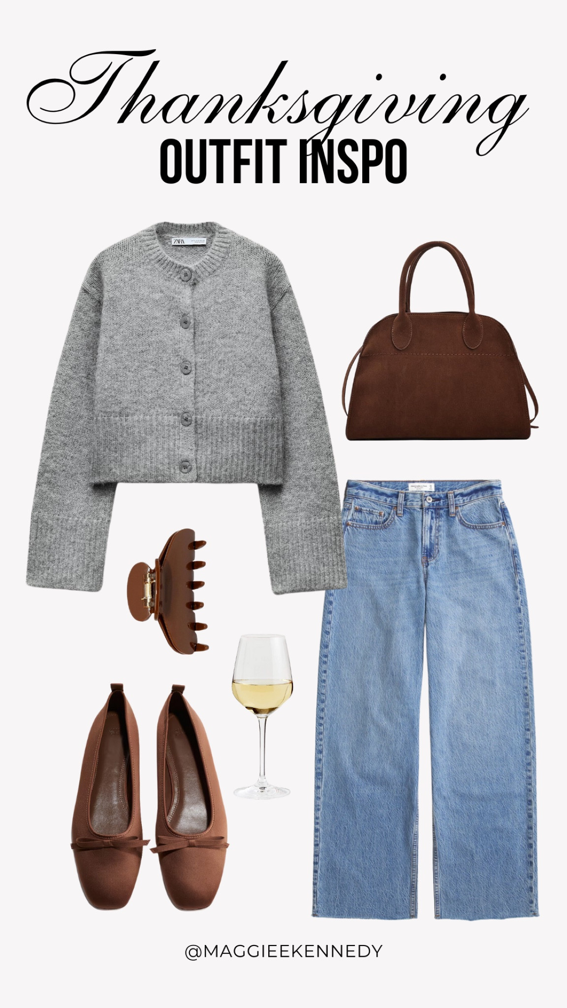 Thanksgiving outfit inspo, cardigan is Zara code 9598/200