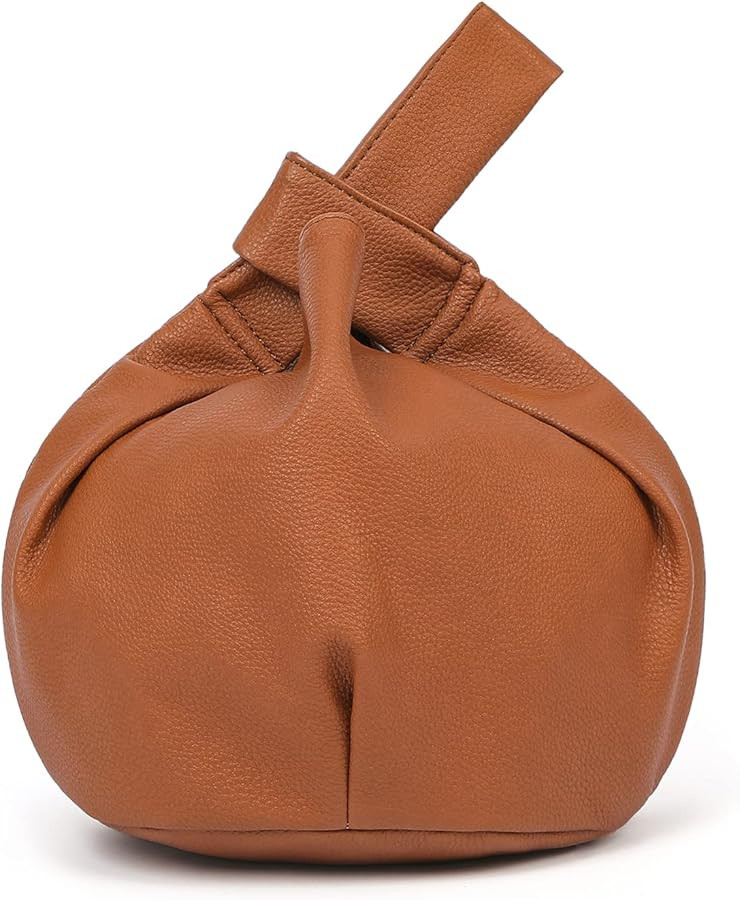 CORAID Women's Small Tote Bag for Women Soft Leather Top Handle Bag Wristlet Knot Pouch Purses an... | Amazon (US)