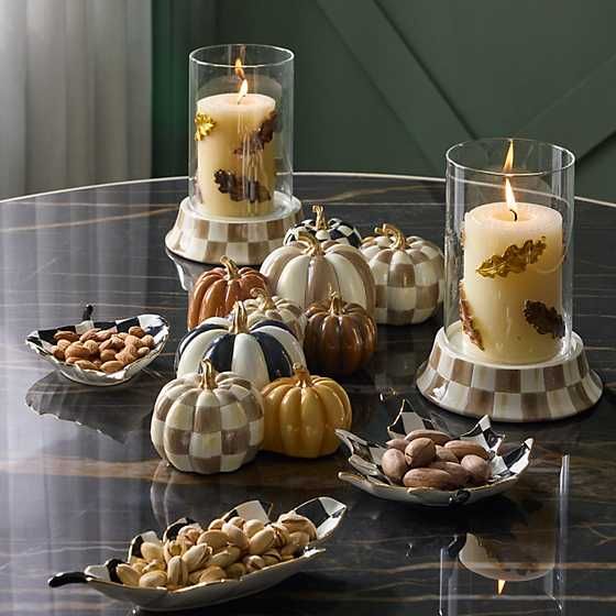 Autumnology Check & Stripe Pumpkin Cluster | MacKenzie-Childs