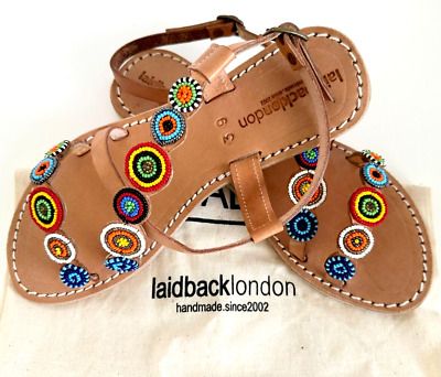Anthropologie Laid Back London Sandals With Retro Beading Size 8 US / 39 EU New  | eBay | eBay US