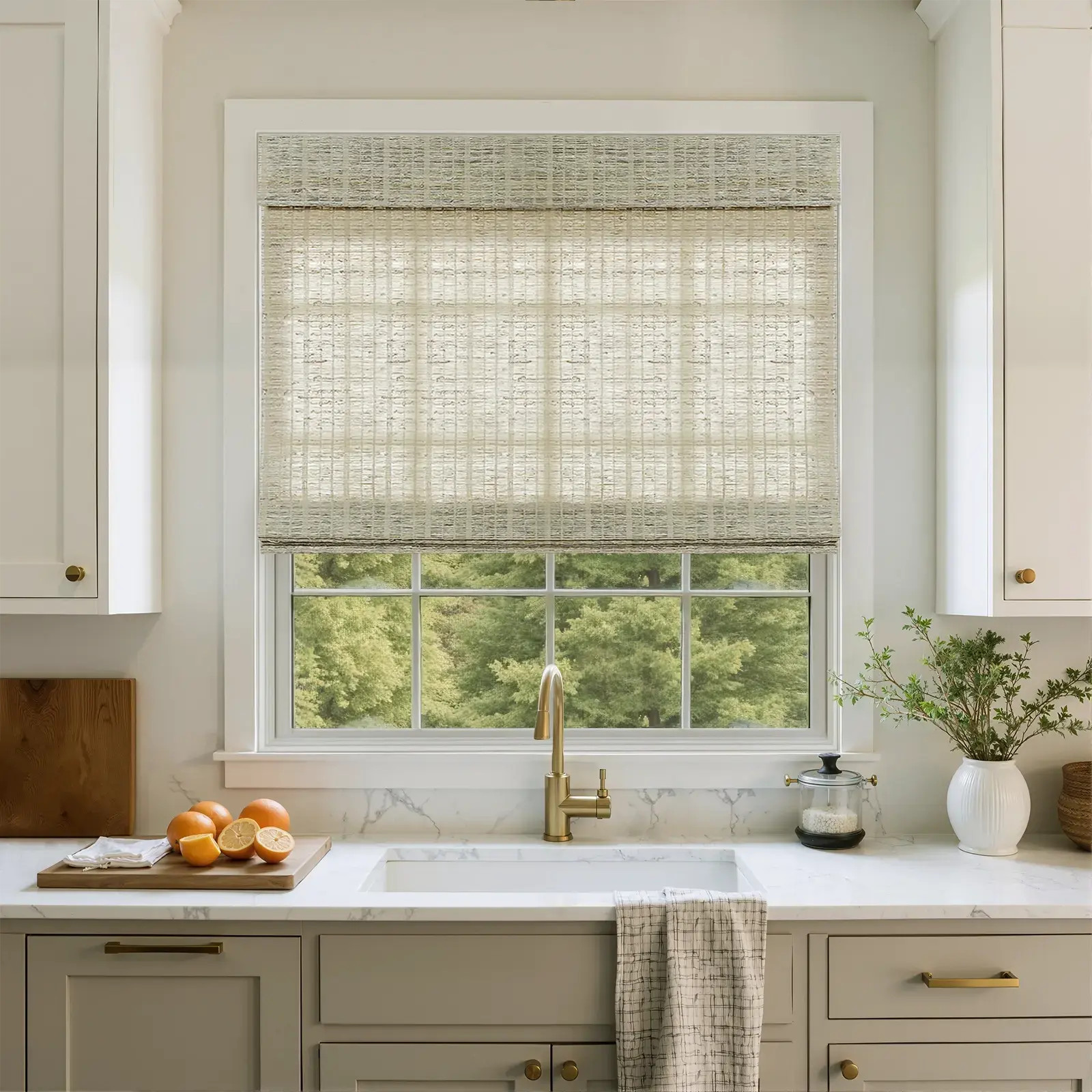 Natural Jute Bamboo Woven Shade - Straw | TWOPAGES