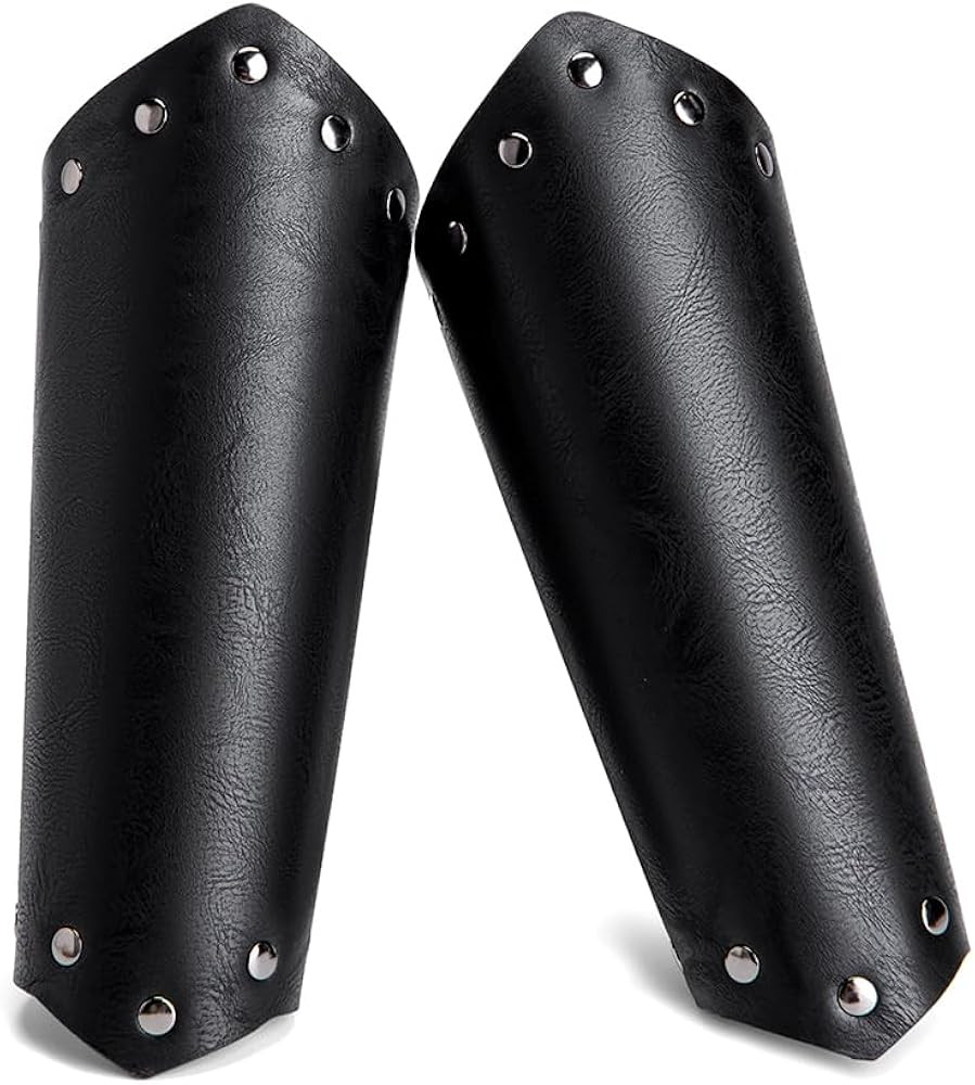 Leather Bracers for Men - Viking Embossed Medieval Arm Archery Guard Gauntlet Costumes | Amazon (US)