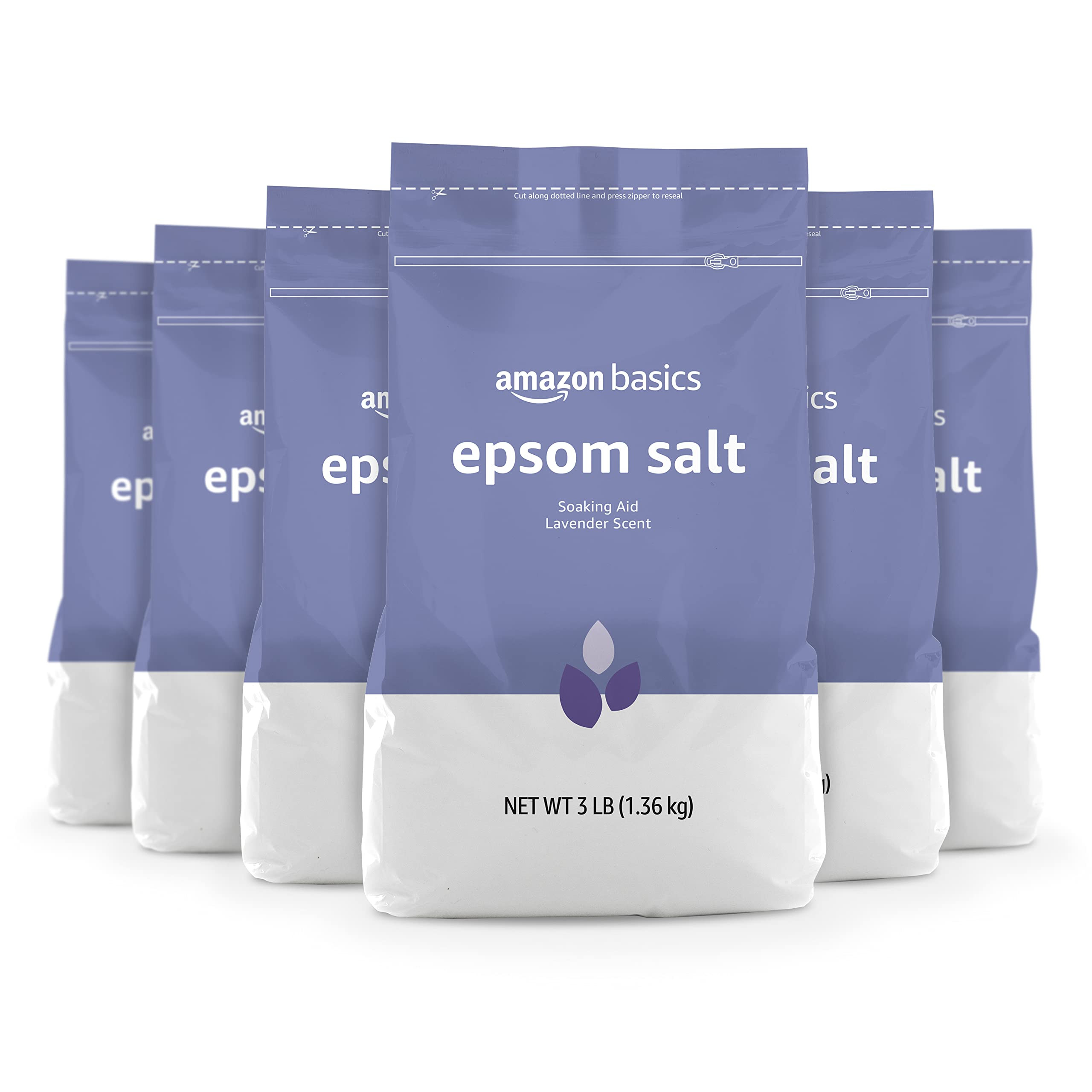 Epsom Salt Soaking Aid, Lavender Scented, 3 Pound, 6-Pack (Previously Solimo) | Amazon (US)